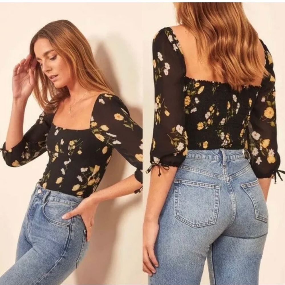 NWT Reformation Grove Top in Piazza Floral